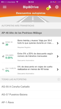 Bip & Drive renueva las funcionalidades de su App, la primera del mercado nacional Bip & Drive renueva las funcionalidades de su App, la primera del mercado nacional
